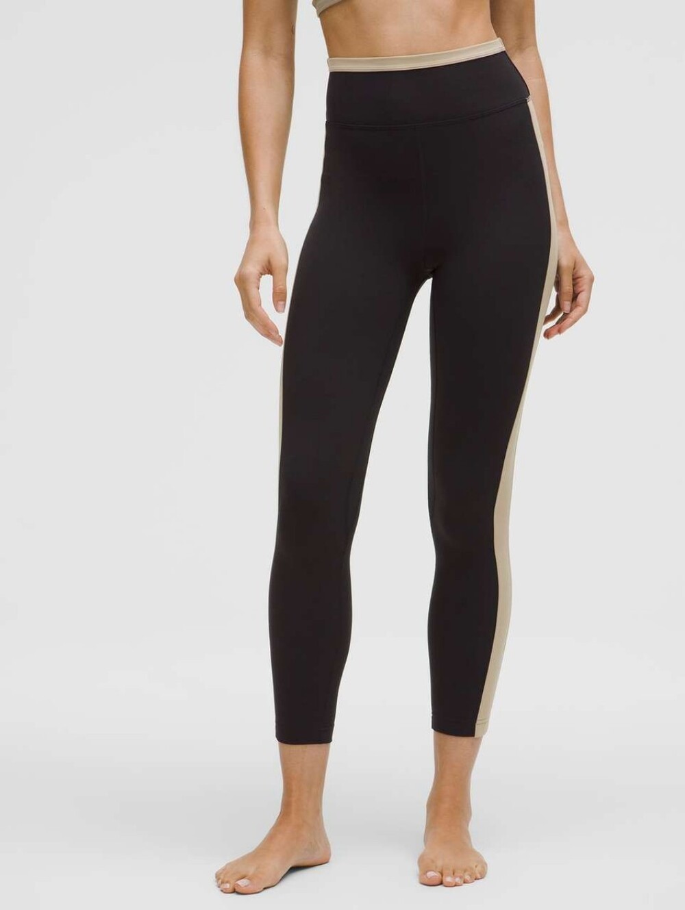 NWOT- lululemon athletica Nulu High-Rise Black & Tan Stripe 25" Legging Size 4 - Picture 2 of 11